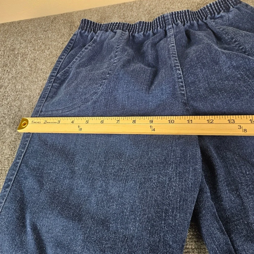 Vintage Mister Remo of California Womens 14 Blue‎ Denim Elastic Waist Pants USA